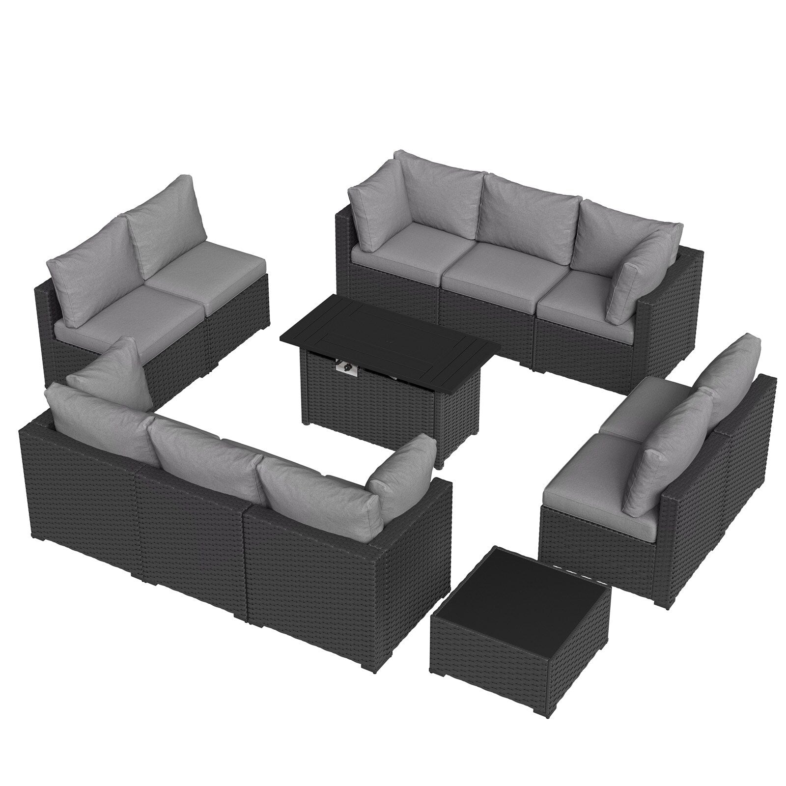 Wicker Rattan Patio Sectional Sofa Set