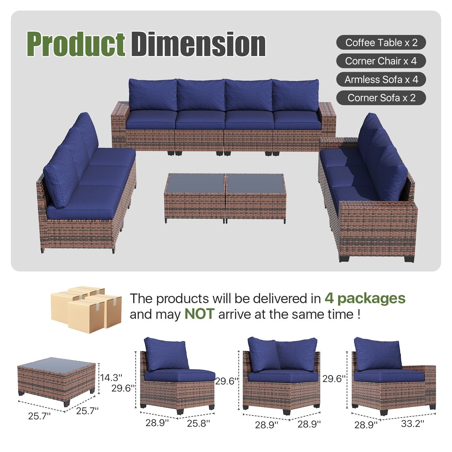 Patio Furniture Set , Outdoor Sectional Sofa Set