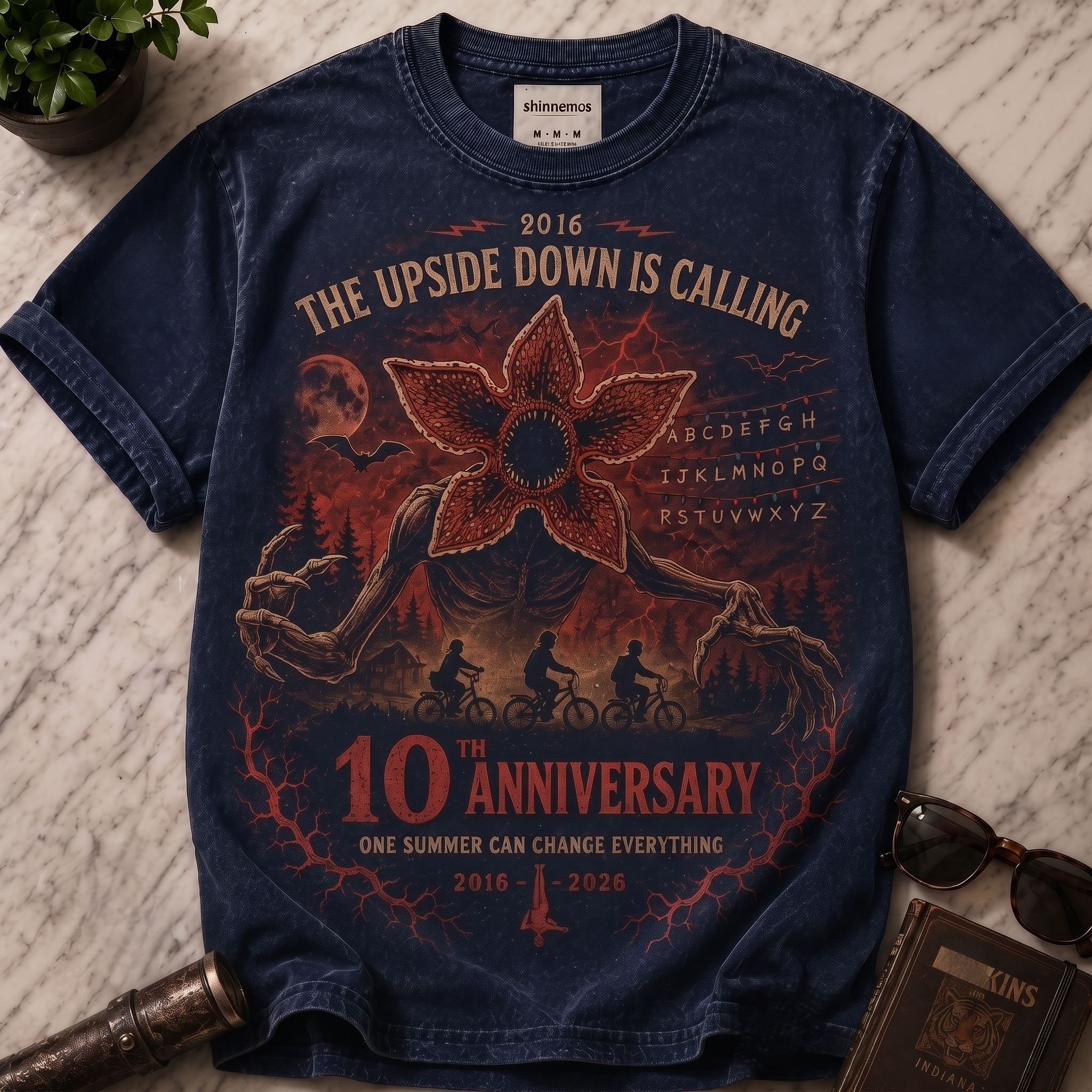 The Upside Down 10th Anniversary Vintage Graphic T-shirt