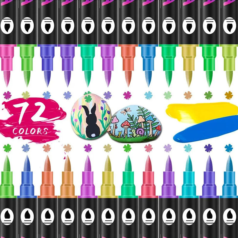 Dual Tip Acrylic Paint Pen Marker - 24/48/72 Colours/Dual Tip Acrylic Paint Pen Marker - 24/48/72/120 Colours