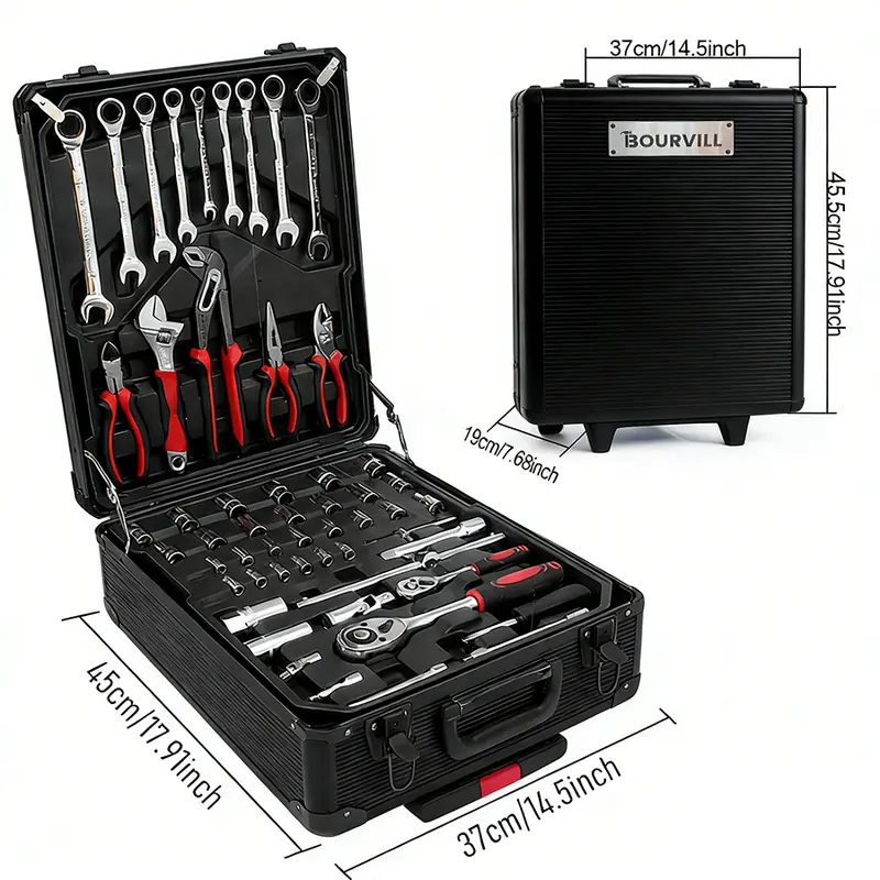 🔥Last Chance Sale🔥Bourvill 899-Piece Tool Set with Wheeled Cabinet