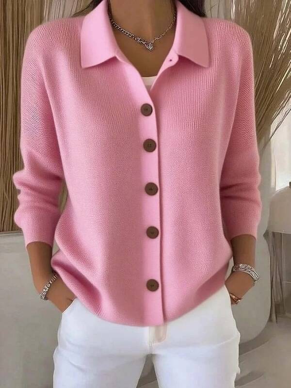 New Knitted Collared Cardigan