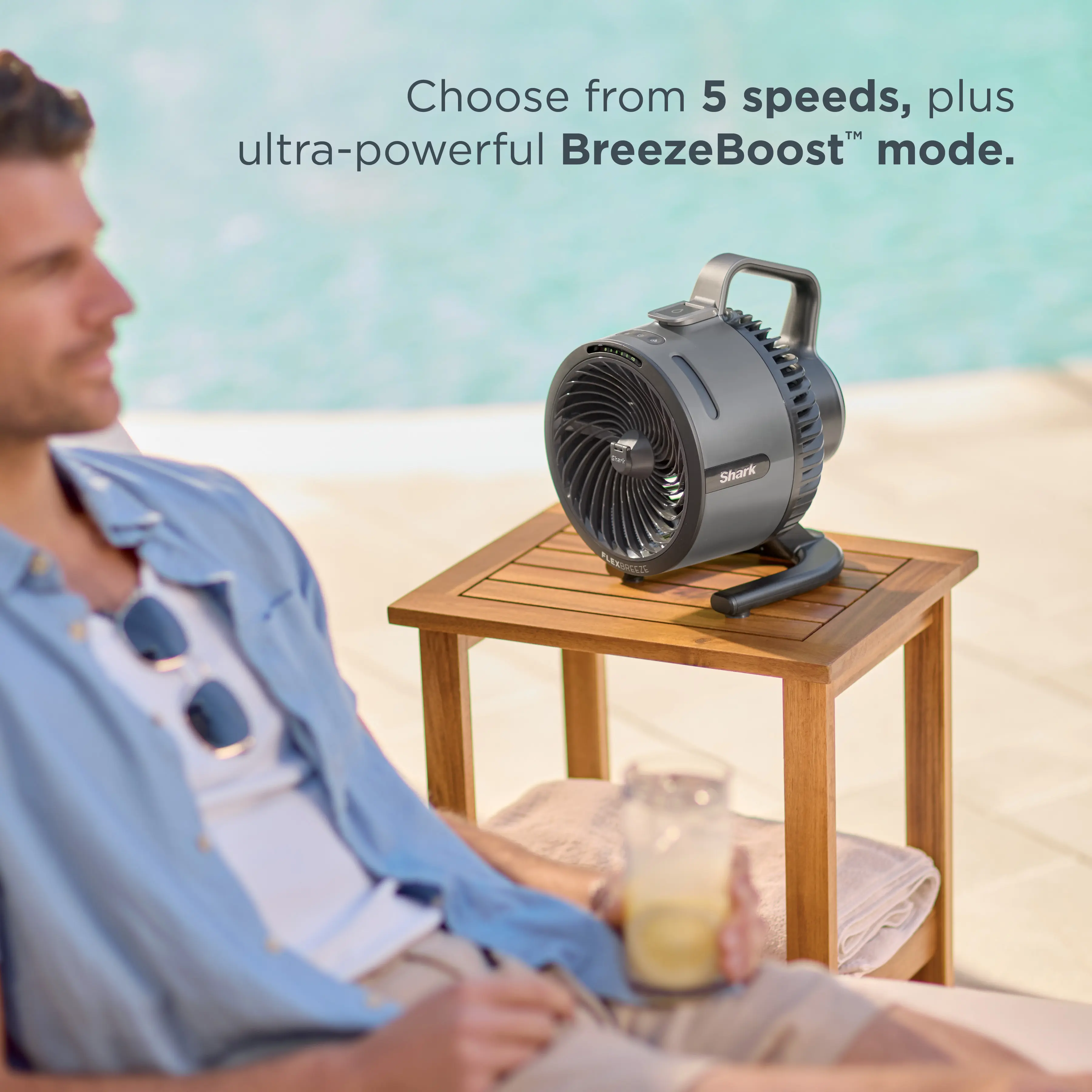 Portable HydroGo Pro evaporative cooler fan, lightweight energy-saving water cooling unit for patio, camping, RV outdoor cooling, quiet portable swamp air cooler.