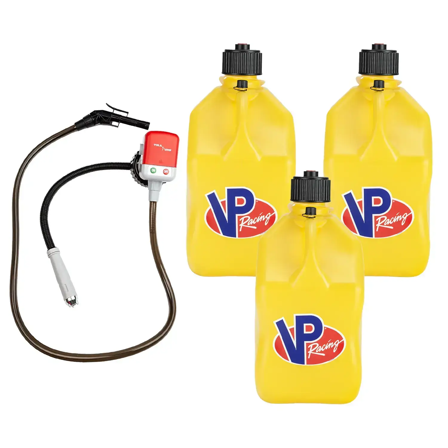3 Pack Utility Fuel Jug With Fluid Transfer Pump Battery Powered Liquid Pump Outdoor Motorsport Portable Transfer Equipment