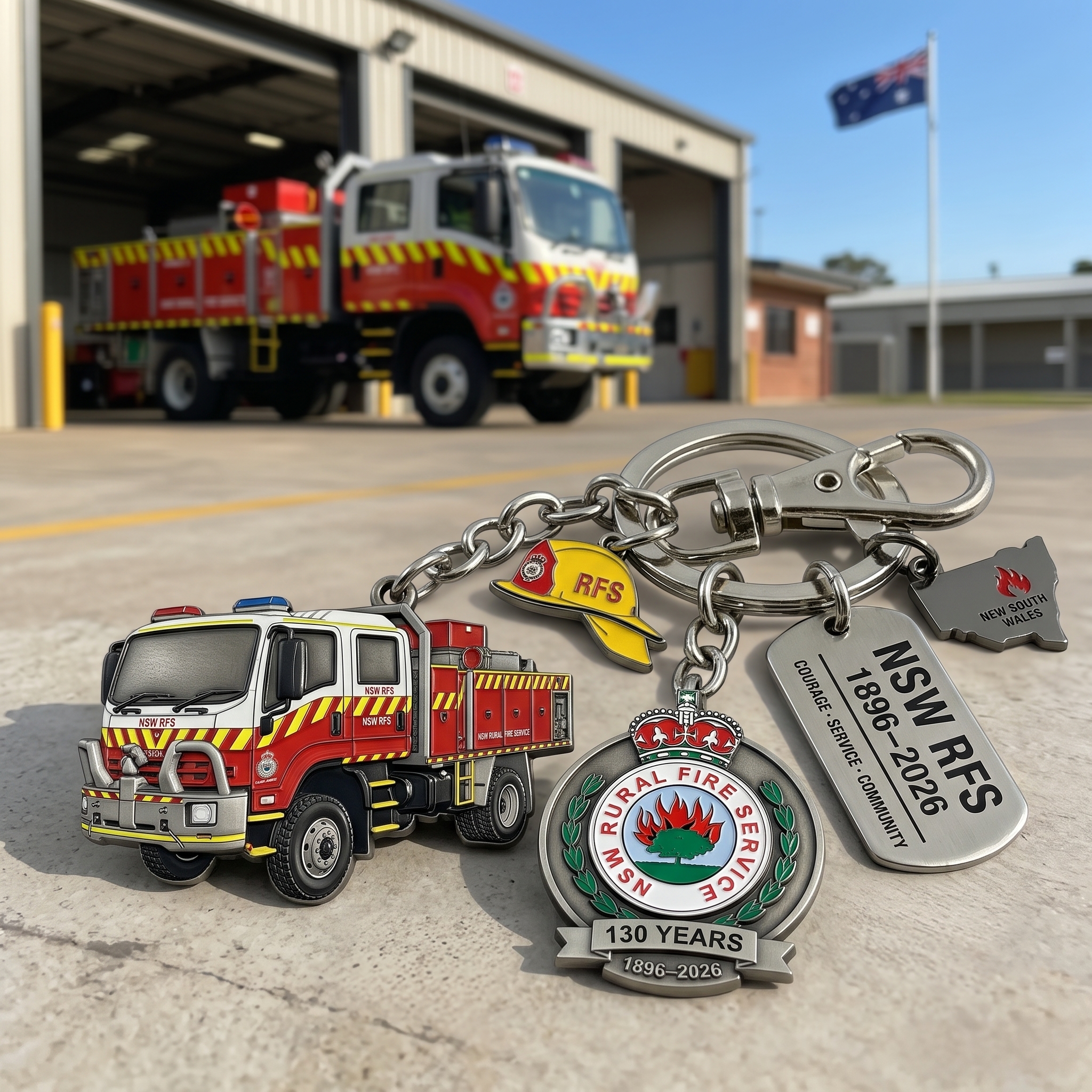 Fire Service 130th Anniversary Keychain