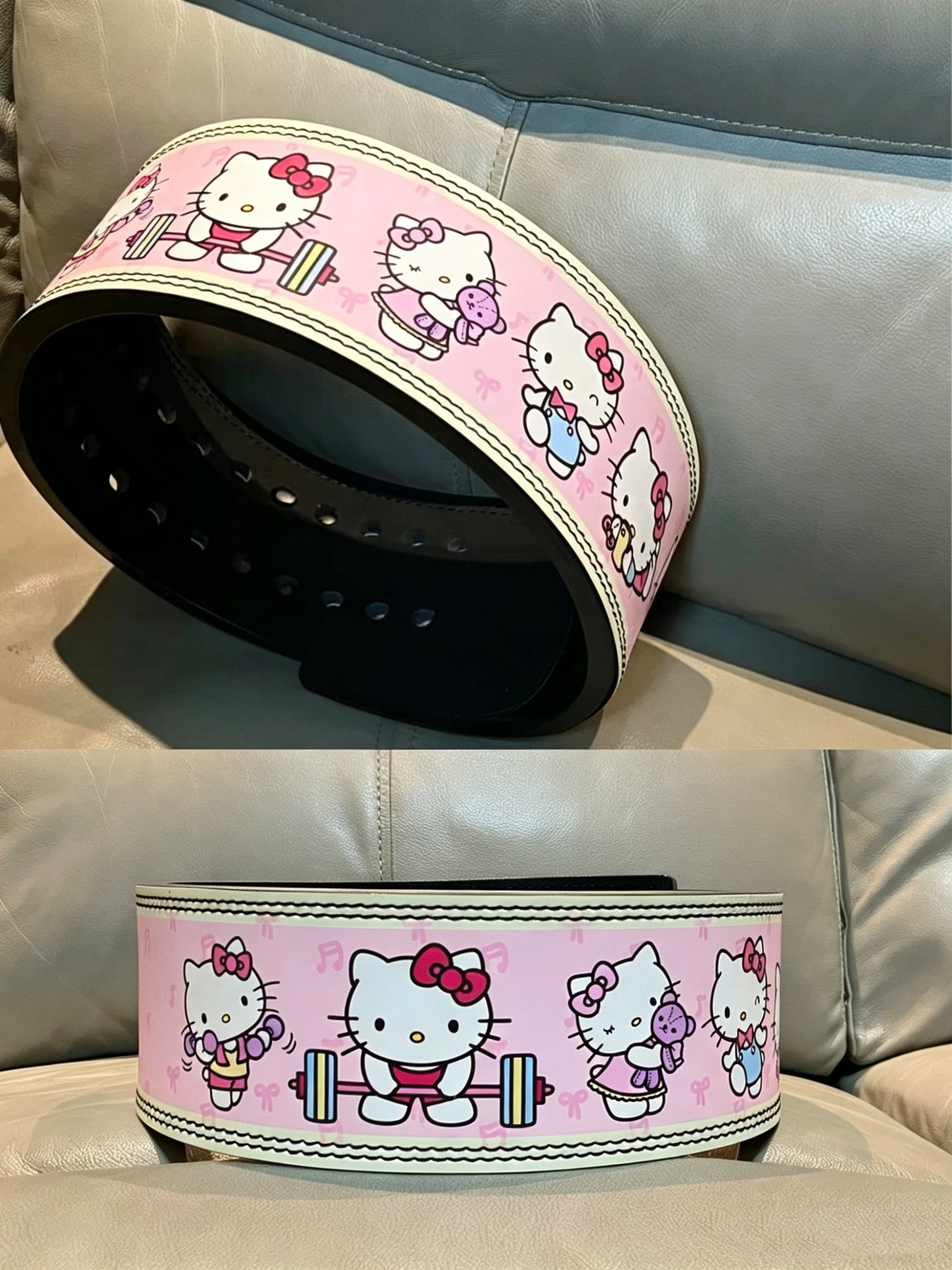 Hello Kitty Weight Lifting Belt Leather Gym Belts Back Support