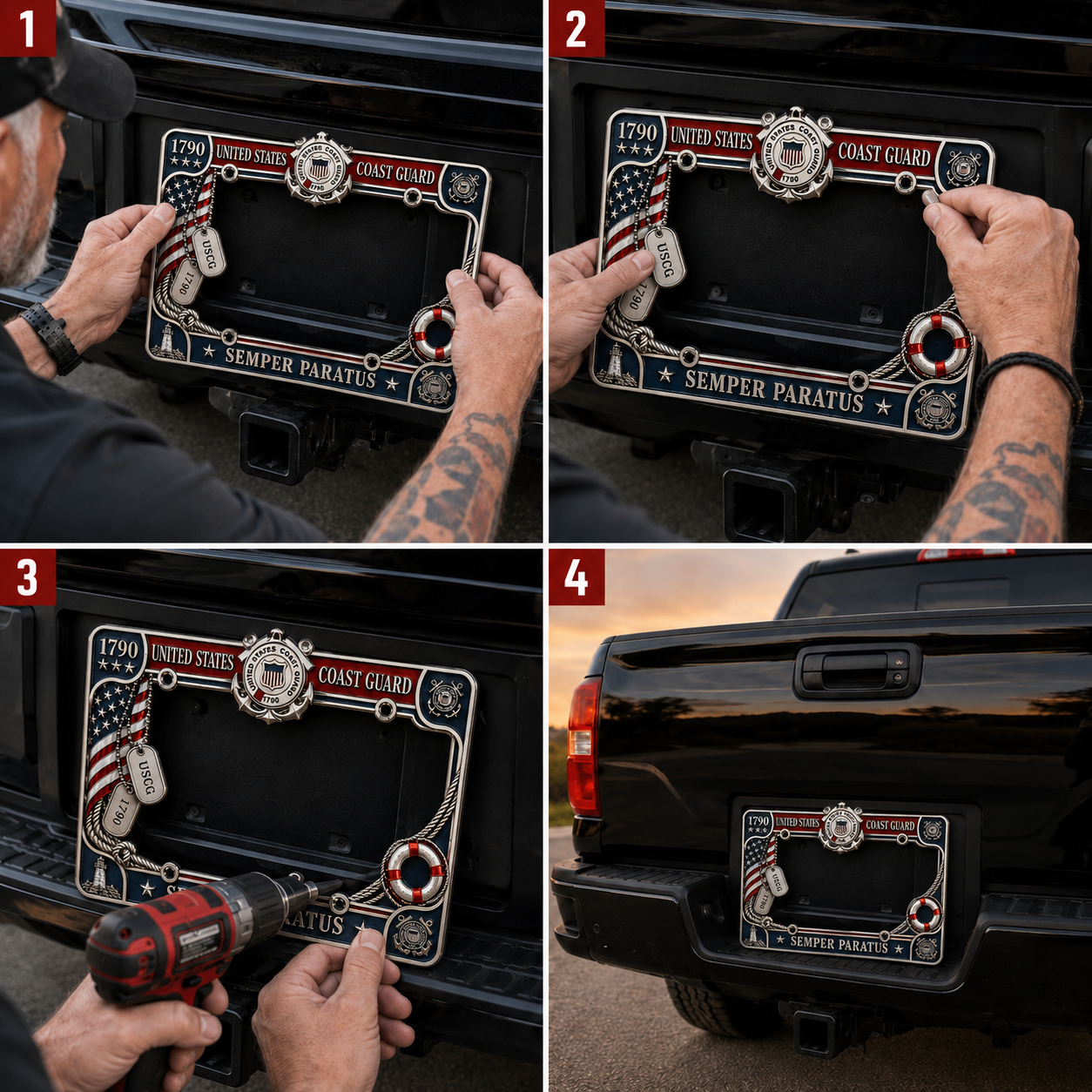 🔥 Last Day 50% OFF - U.S. Coast Guard “Semper Paratus” License Plate Frame ⚓