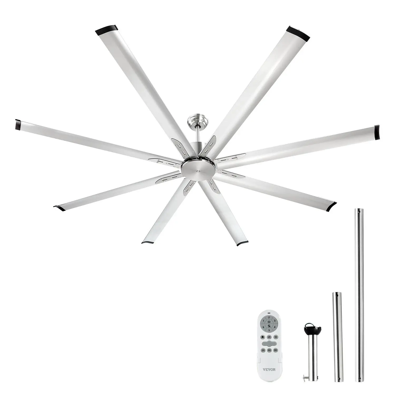 84-In Low Profile Ceiling Fan with Light, Brushed Nickel