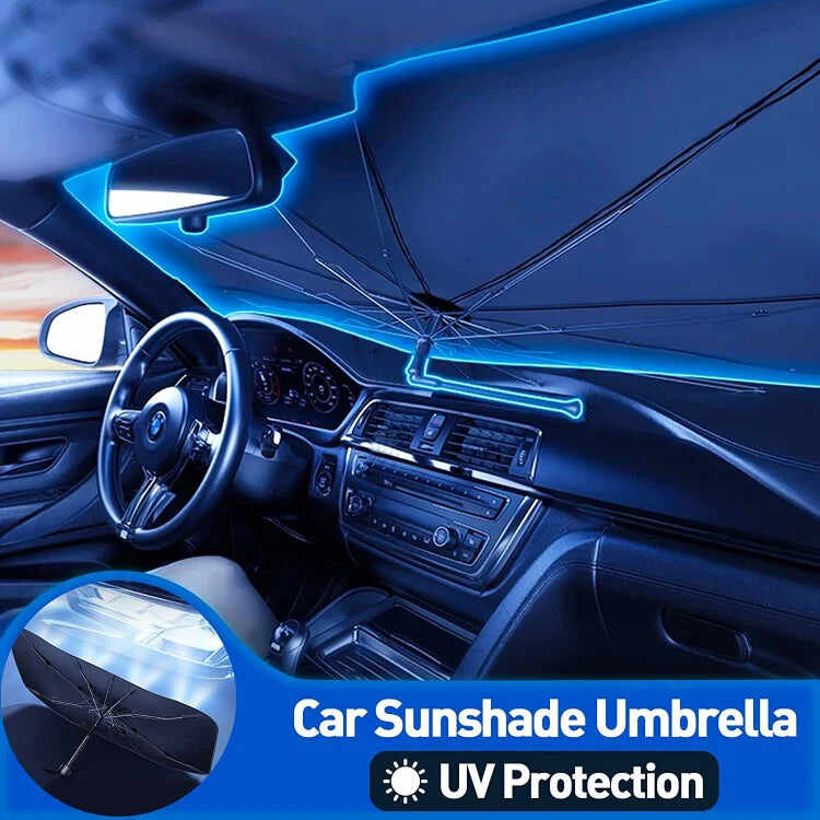 🥳2026 HOT SALE🥳💞50K+ SOLD!☂️🔄 50% OFF! Car Windshield Sun Shade Umbrella – 360° bendable handle, no scratches. Blocks UV & heat. Folds small. 🚗✨
