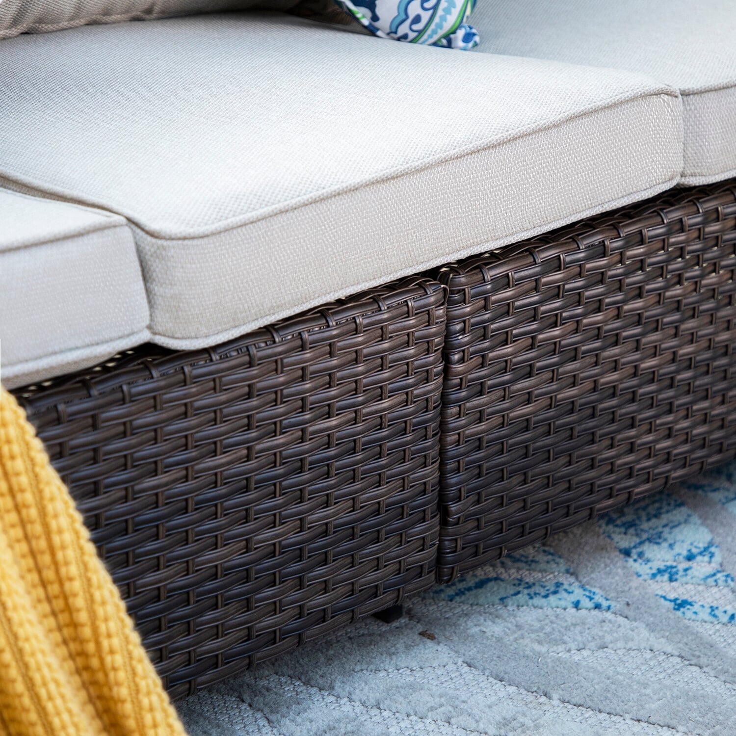 5/9-Seat Patio Furniture Wicker Rattan Outdoor Deep Seating Sectional Sofa Large Conversation Set