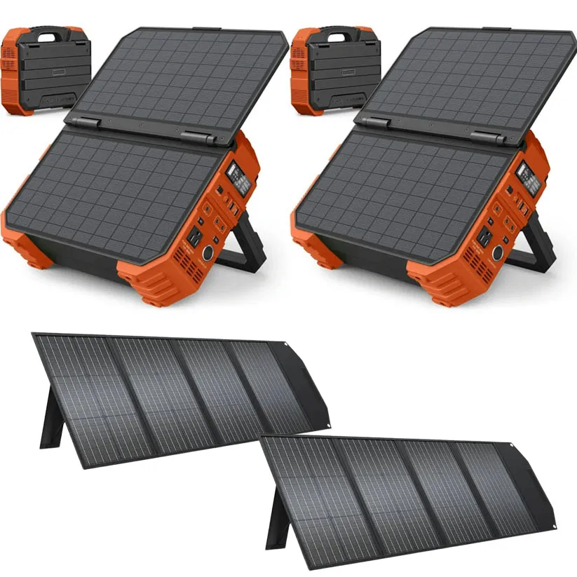 Spring Sale💥Last Day Buy 1 Get 1 Free💥Portable Power Station with Built-in Solar Panel