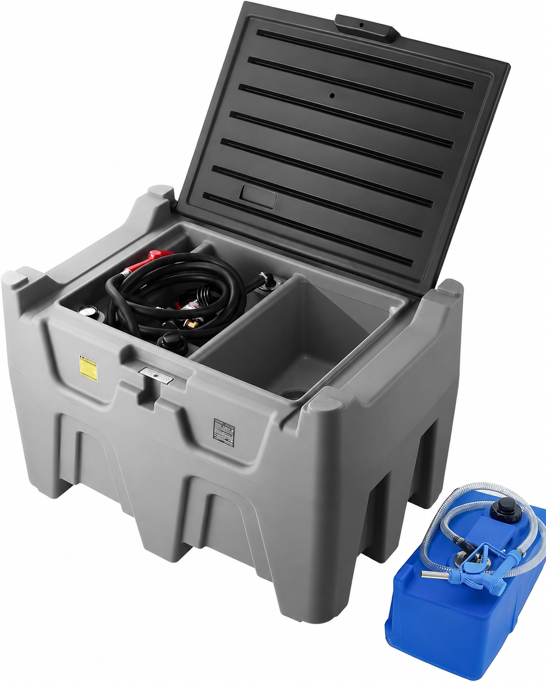 🔥 128-Gallon Portable Diesel Transfer Tank with 12V Pump, 10 GPM Fast Flow & 13.1ft Hose — Easy Fueling for Trucks, Farms & Jobsites