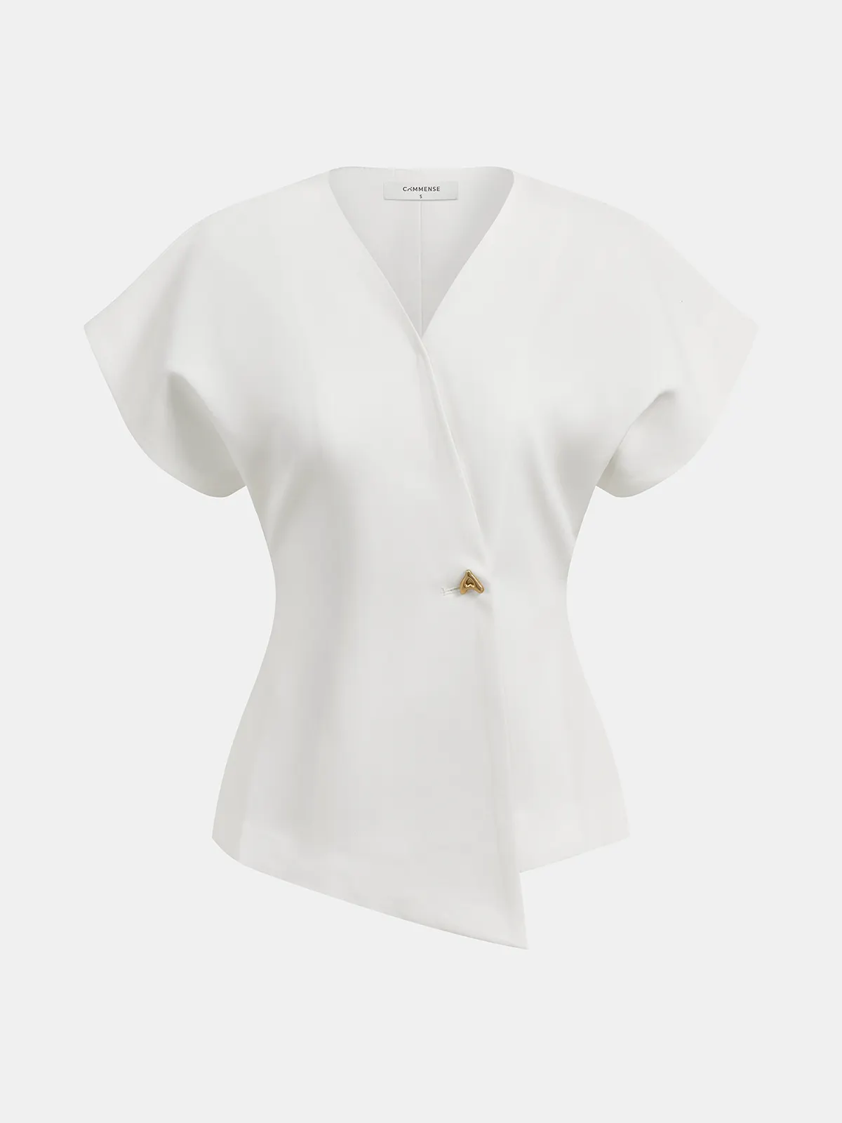 Trendy V-Neck Button Down Blouse