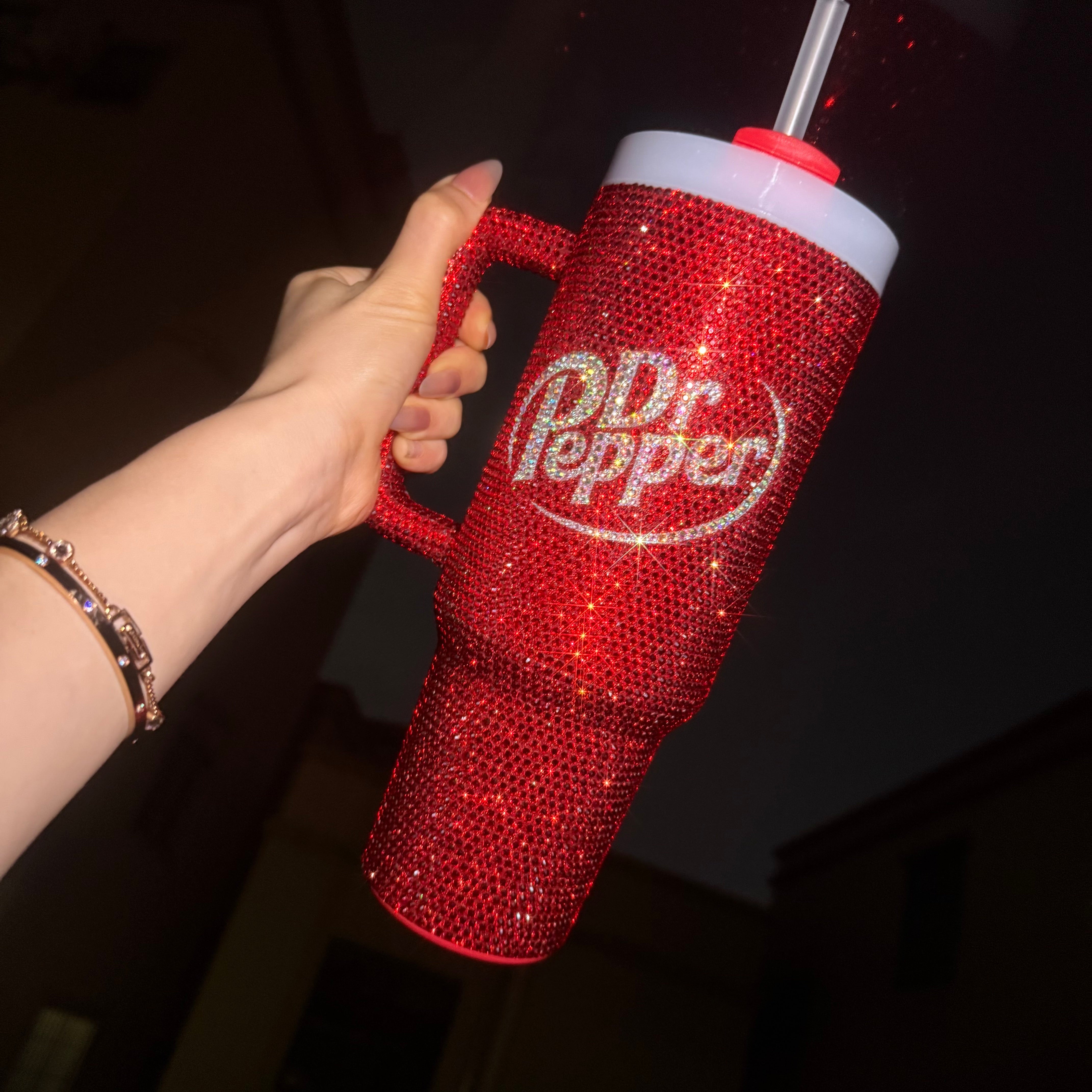 40oz Dr Tumbler Studded With Diamonds 🚢Free Shipping🚢