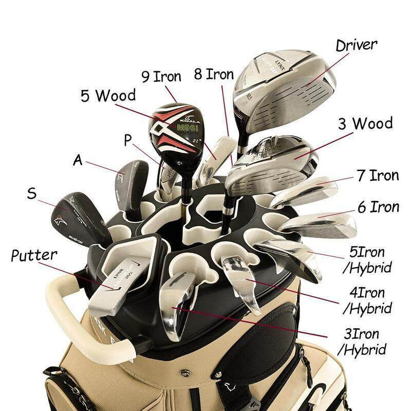 T-Lock Golf Cart Bag with 14 Way Organizer Divider Top