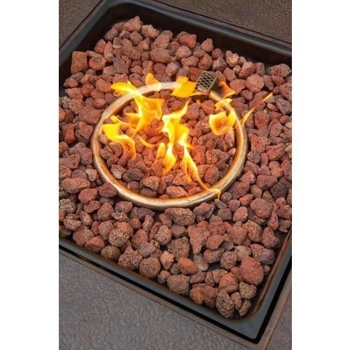 Orleans 4-Piece Woven Fire Pit Lounge Set in Avocado Green with Sofa, 2 Swivel Gliders and Durastone Fire Pit, Autumn Berry