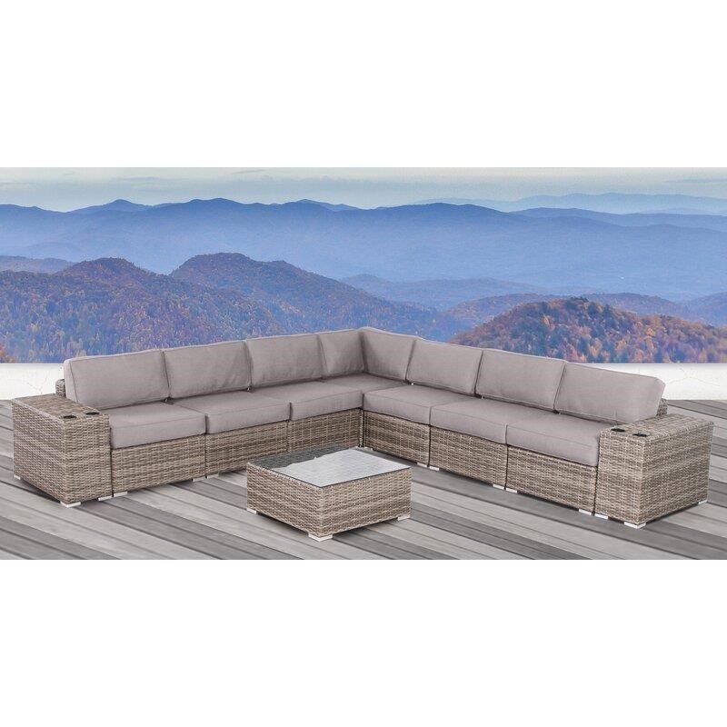Lazaro Wicker/Rattan 6 - Person Seating Group with Sunbrella Cushions
