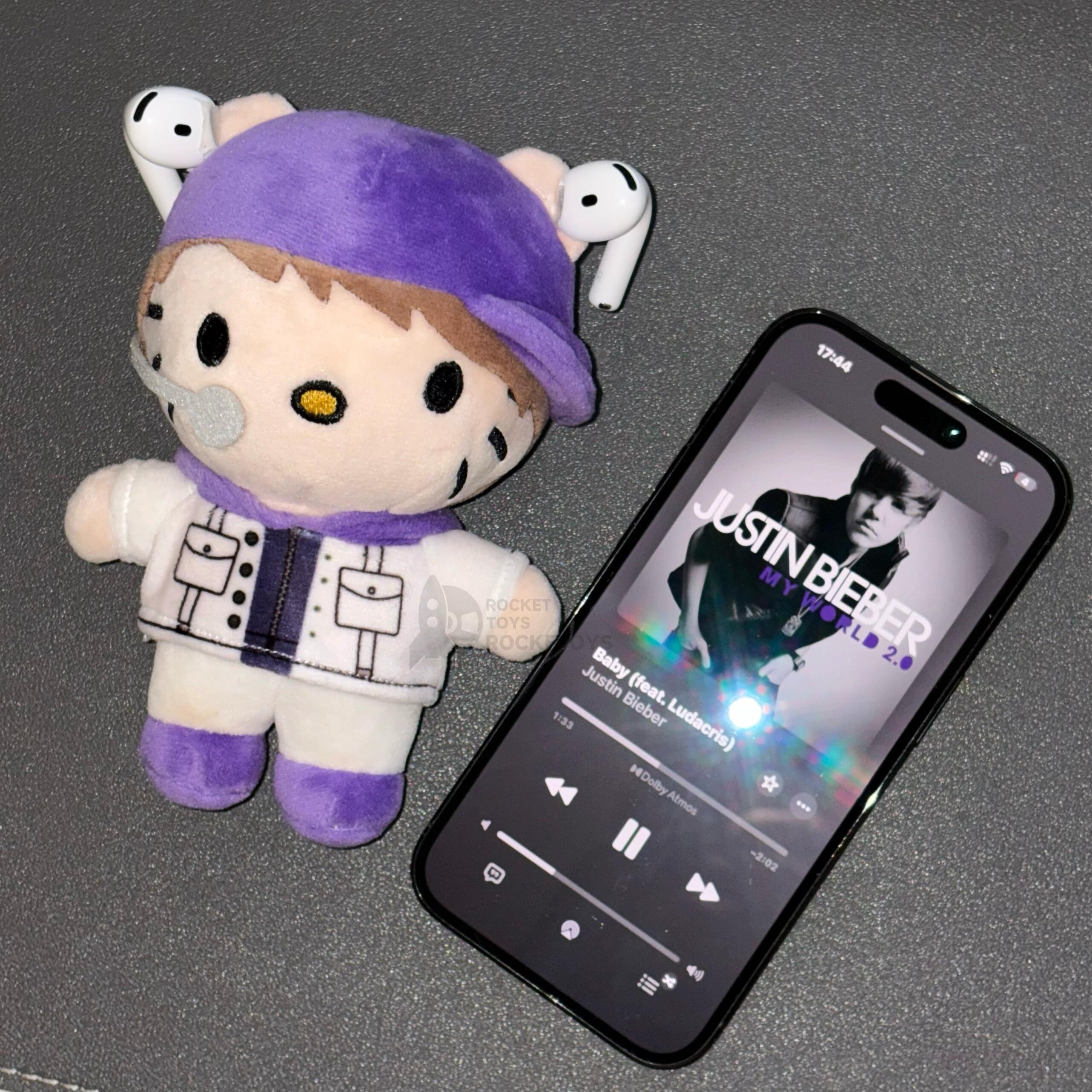 Bieber Hello Kitty Plush Keychain Bag Charms