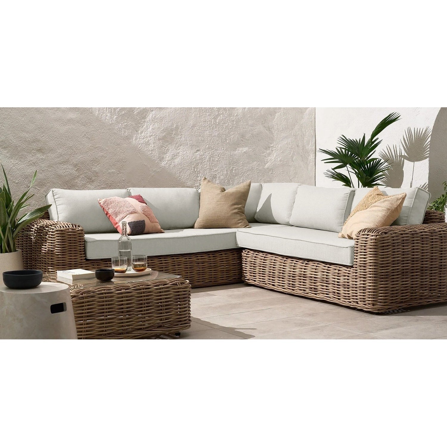 Poly & Bark Puglia Outdoor/Patio Corner Sectional Set with Coffee Table