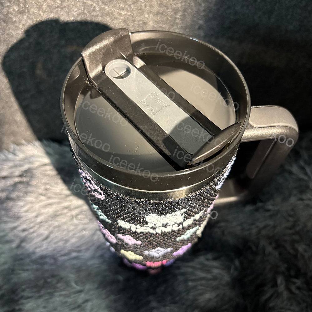 Black Diamond Edition Colorful Monogram 40oz Tumbler 🚢Free Shipping🚢