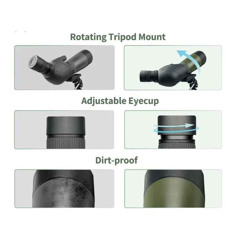 Yoelerey 25-75x60 Spotting Scope with Tripod for Outdoor Bird Watching and Wildlife Observation