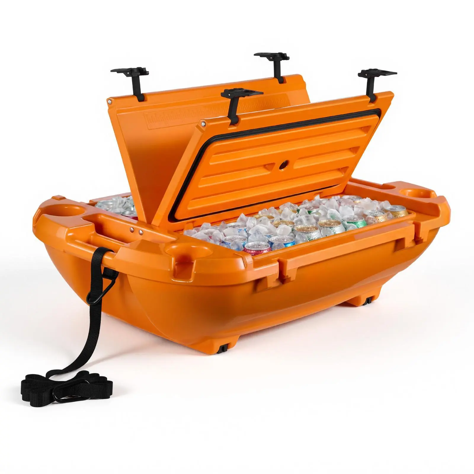 40 QT Floating Cooler Orange w/ Dry Storage & Rope