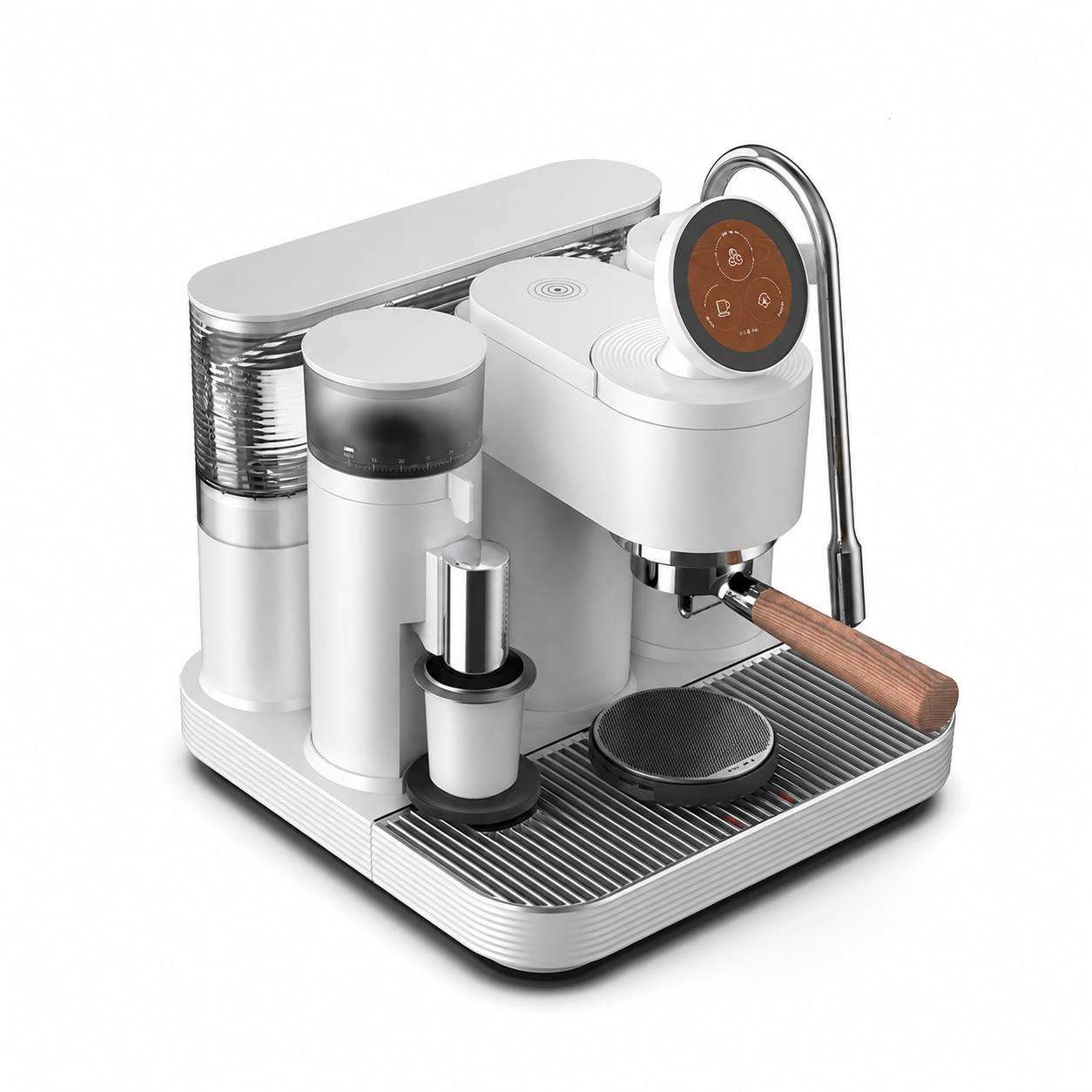 All-in-One Smart Espresso Machine with Grinder & Milk Frother – Complete Home Barista Coffee Maker Set