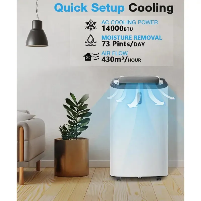 🔥 Summer Flash Sale | 14000 BTU Portable Air Conditioner – Fast Cooling for Rooms Up to 700 sq.ft, No Installation Needed