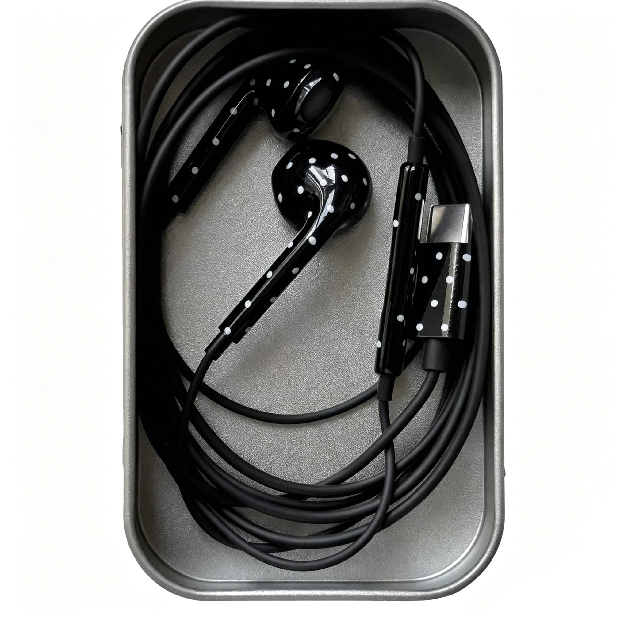 Polka-dot Coloured Wired Earbuds with Microphone in-Ear Headphones