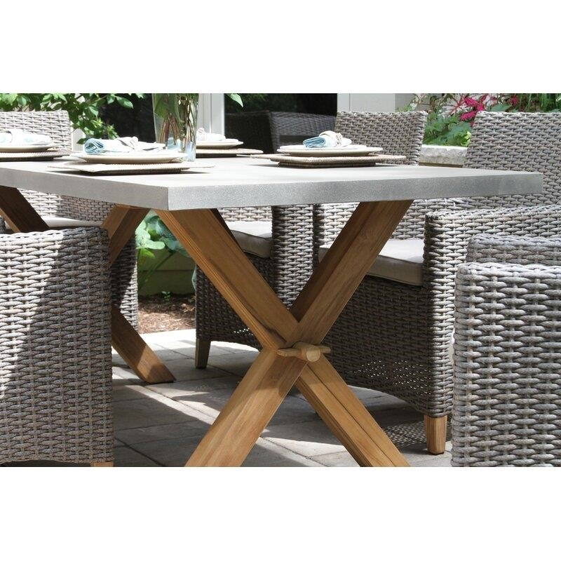 Hayden Rectangular 6 - Person 37.5'' Long Teak Dining Set with Cushions