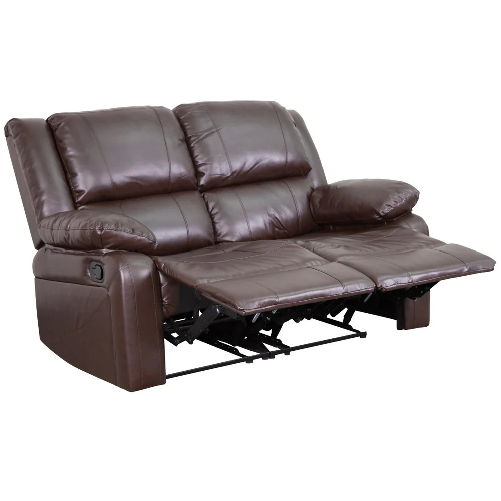 Harmony Series Reclining Loveseat with Plush Pillow-Back Cushions for Ultimate Comfort & Style - Black LeatherSoft