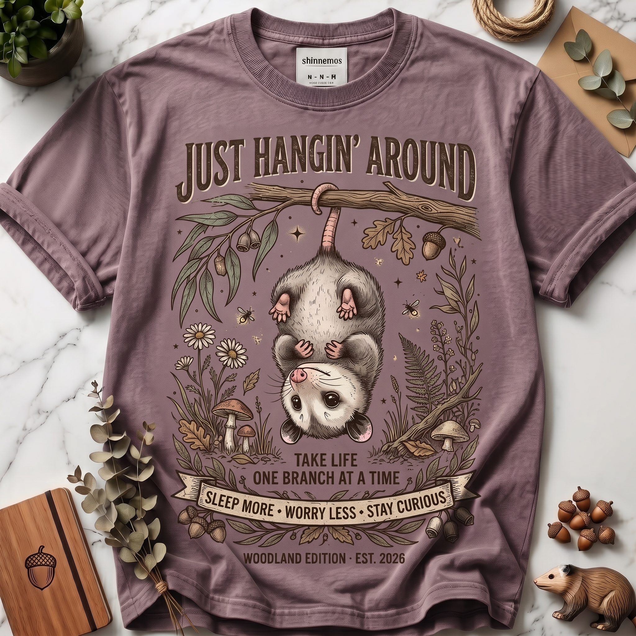 Just Hangin’ Around Woodland Possum T-shirt