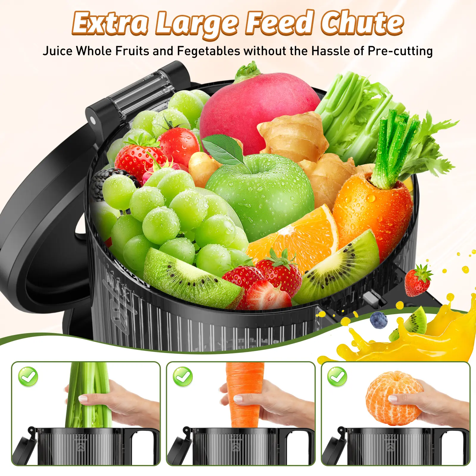 🔥 350W Cold Press Juicer – High Juice Yield, Easy Clean & Fresh Healthy Juice Every Day! 🍊🥬