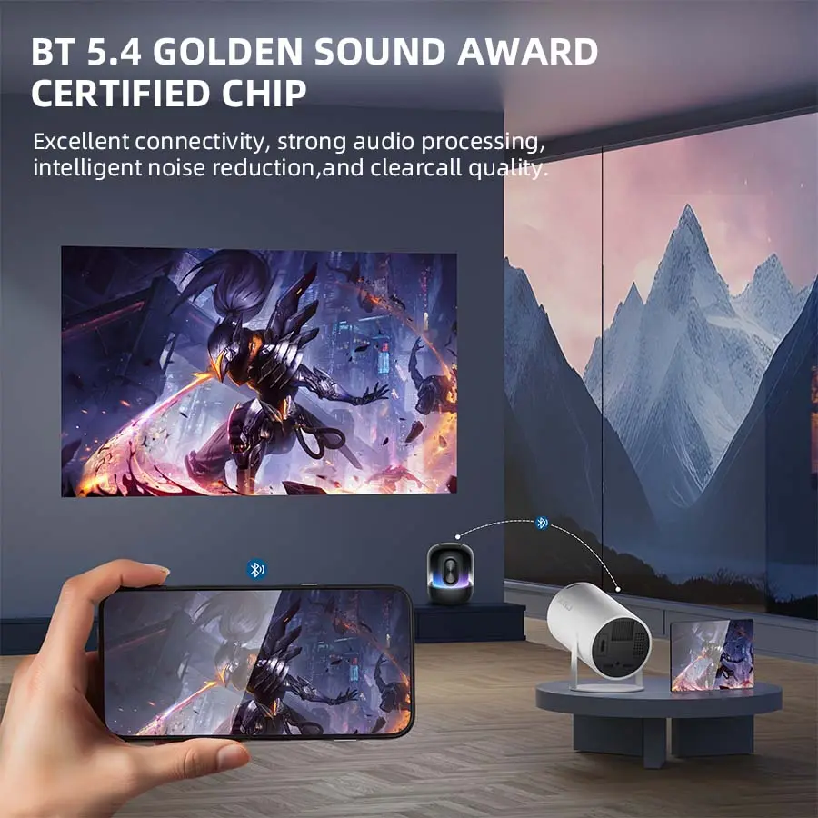 Mini Projector HY300 300ANSI Android 12 4K Decoding