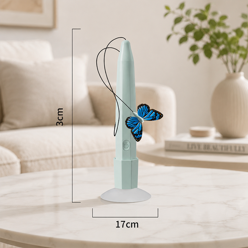 Electric Suction Cup Cat Teaser with Rotating Butterfly