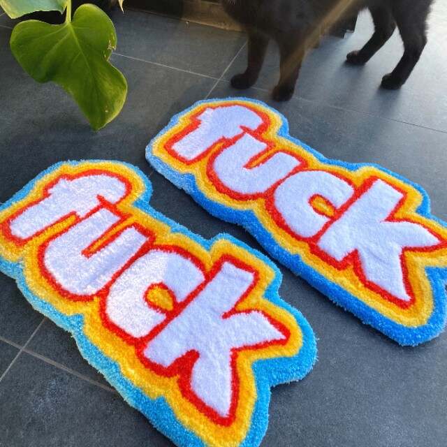 F*ck Colorful Tufted Rug