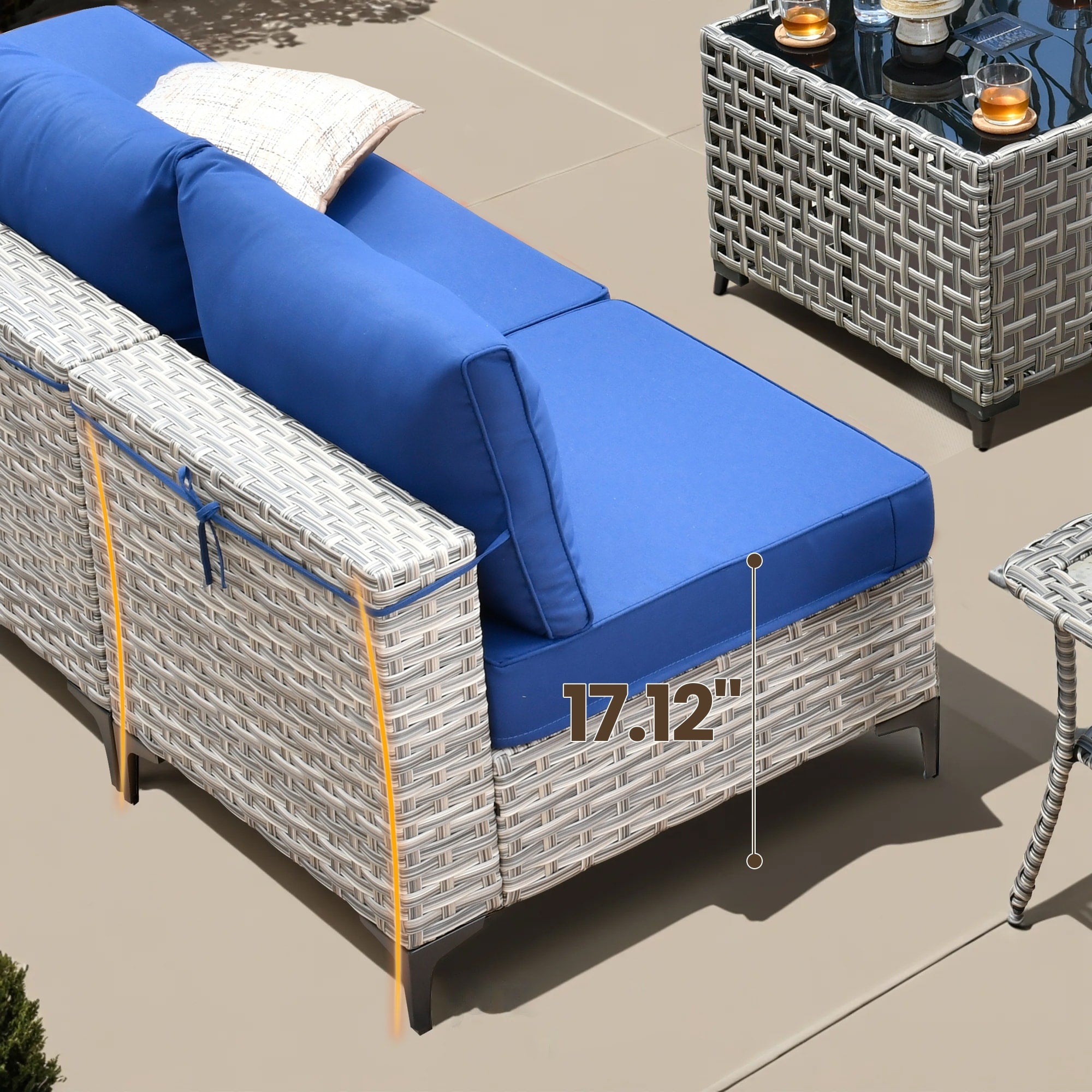 XIZZI 10-piece Patio Furniture Wicker Sectional Set with Swivel Chair