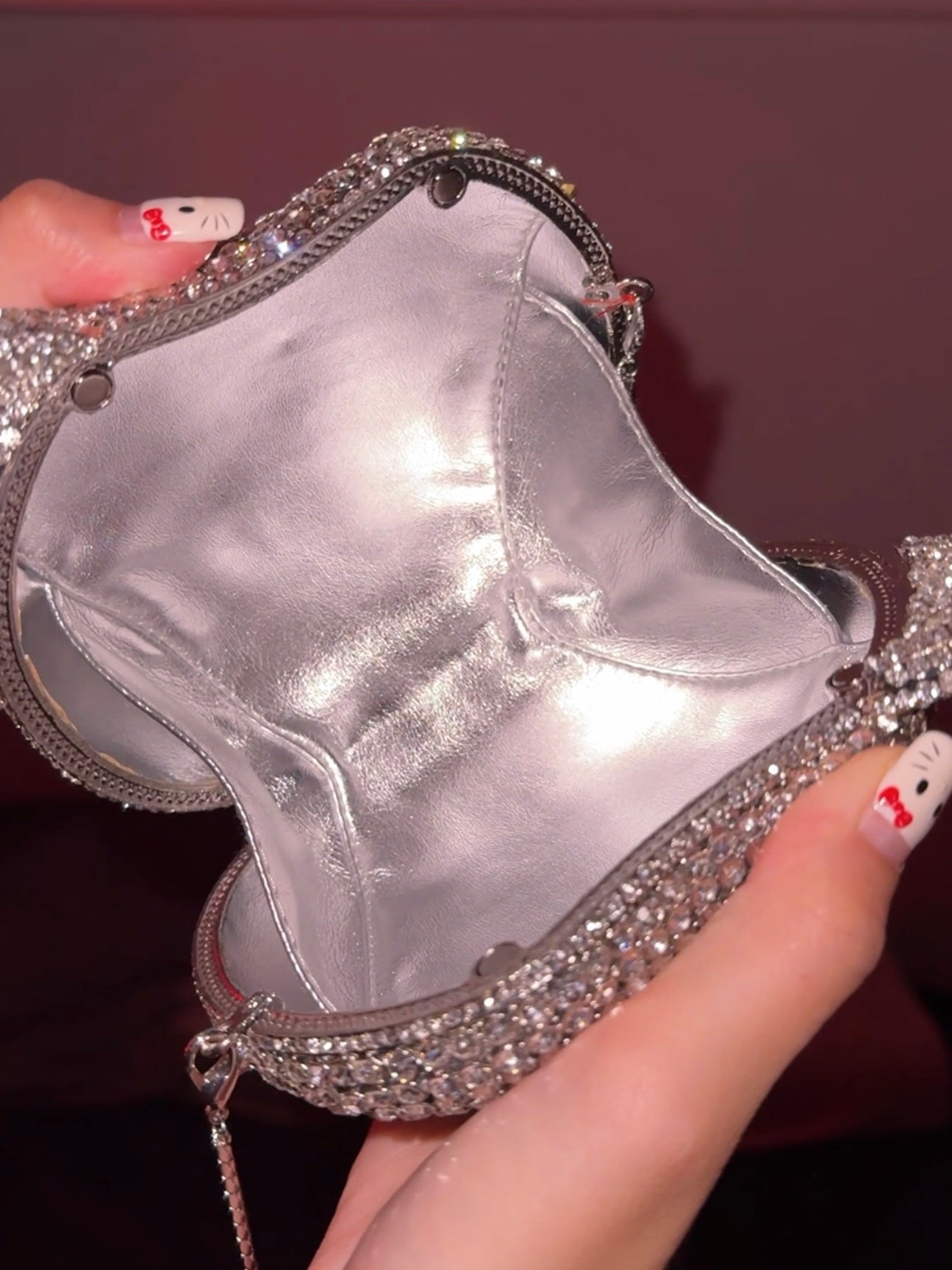 Hellokitty Handmade Rhinestone Purse Bag Clutch Crossbody Handbag Lipstick Bag