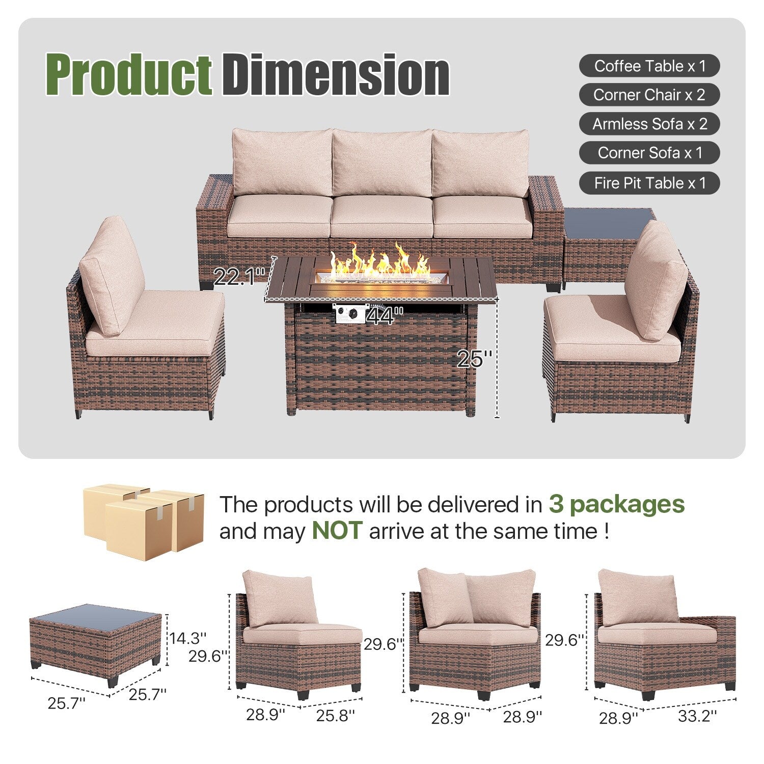Patio Furniture Set , Outdoor Sectional Sofa Set