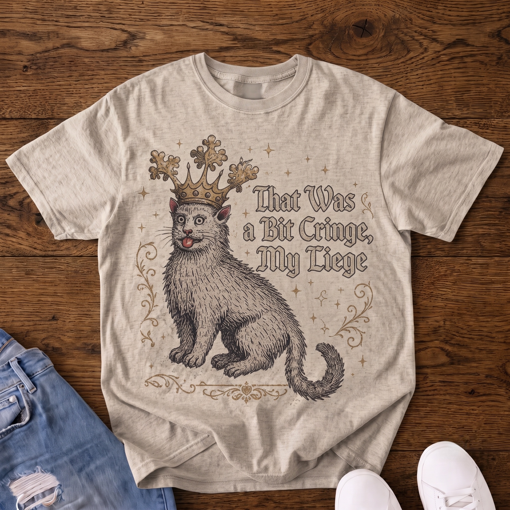 Medieval Judgment Cat VintageT-shirt