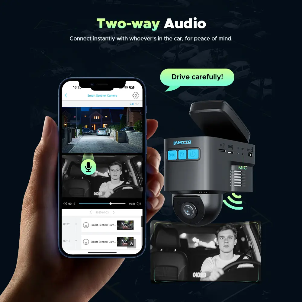 LAMTTO DC22 4G LTE OBD‑II Car Security Camera, 24/7 Live View GPS Tracking, Cloud Loop Recording with 7‑Day Free Trial