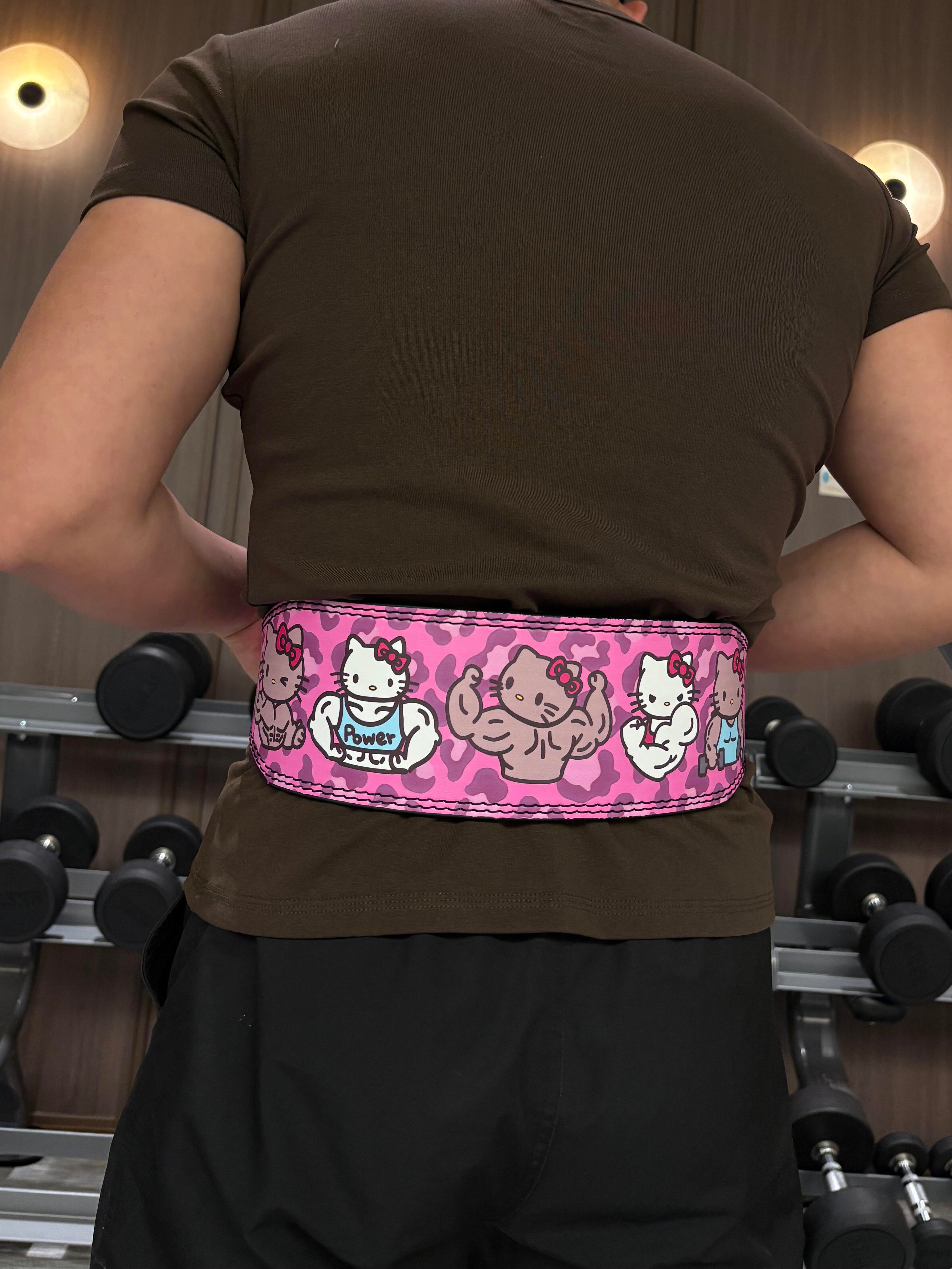 Hello Kitty Weight Lifting PU Belt Leather Gym Belts Back Support (XS-XL)