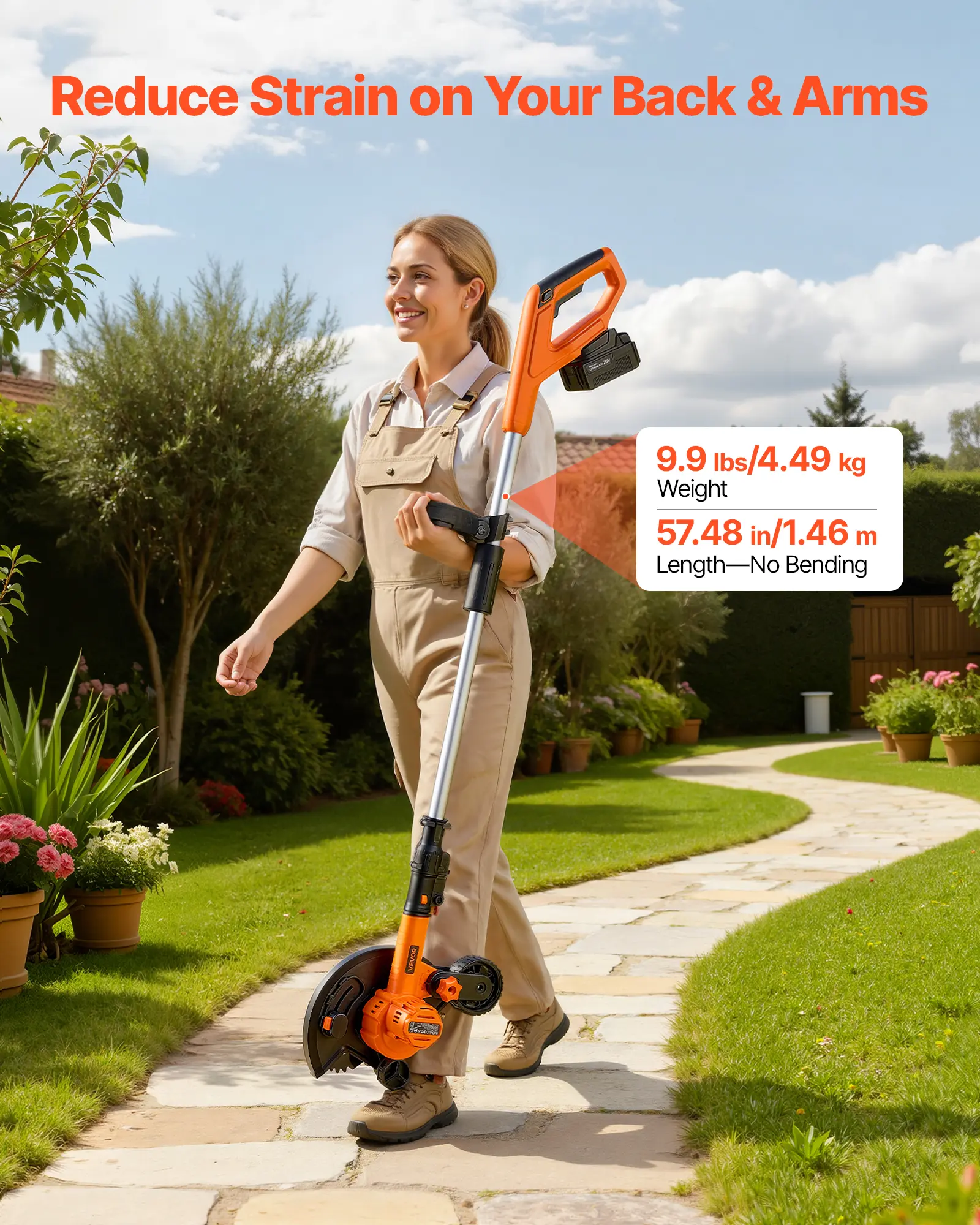 Cordless Lawn Edger, 8.8-Inch Blade