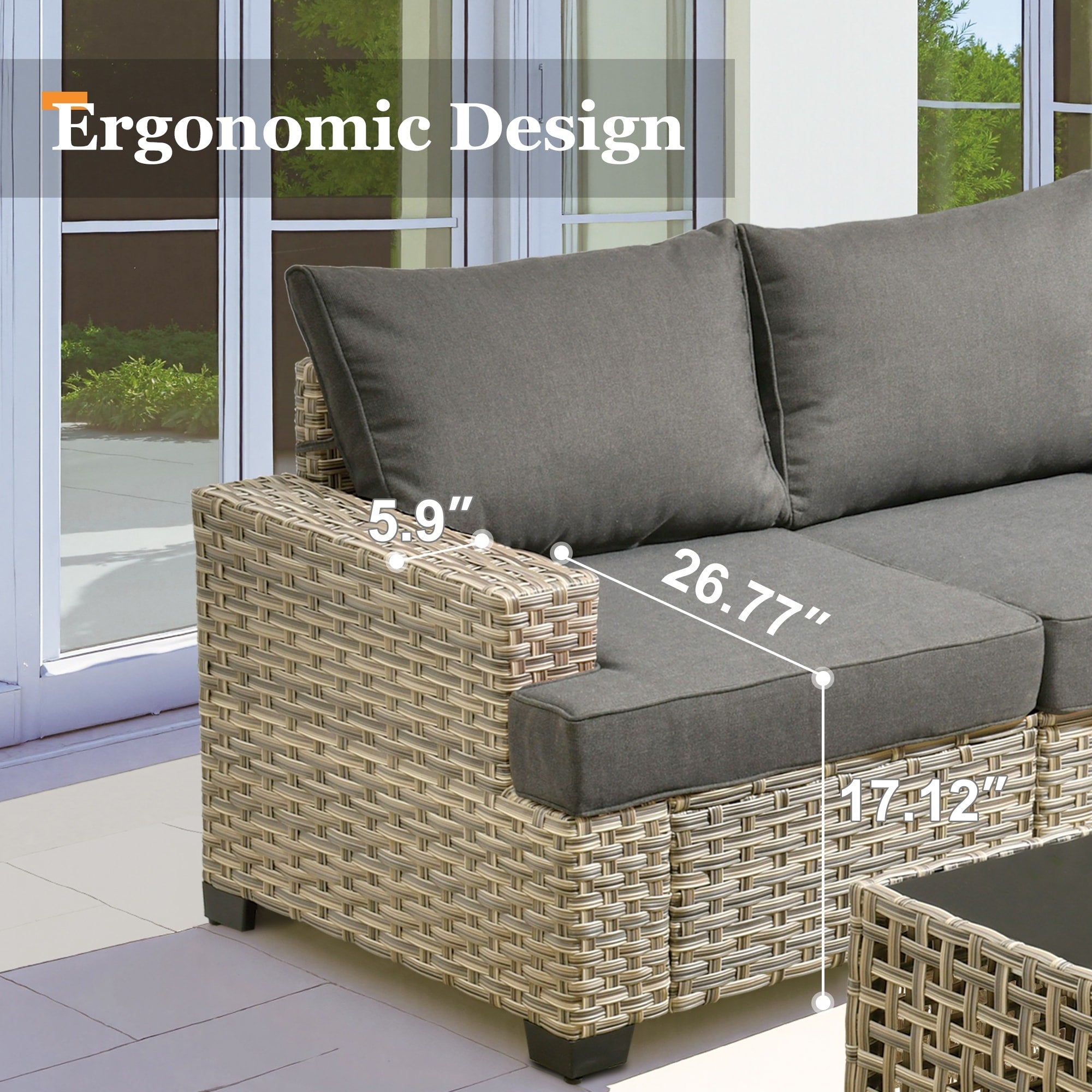 XIZZI 9-piece Outdoor Wicker Patio Furniture Set with Swivel Chairs