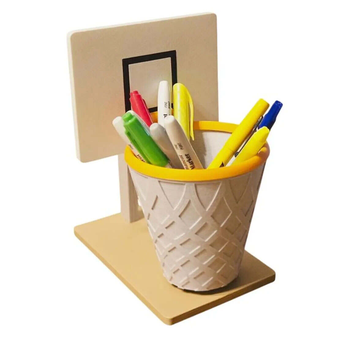 Basketball Net Pencil Holder with Backboard