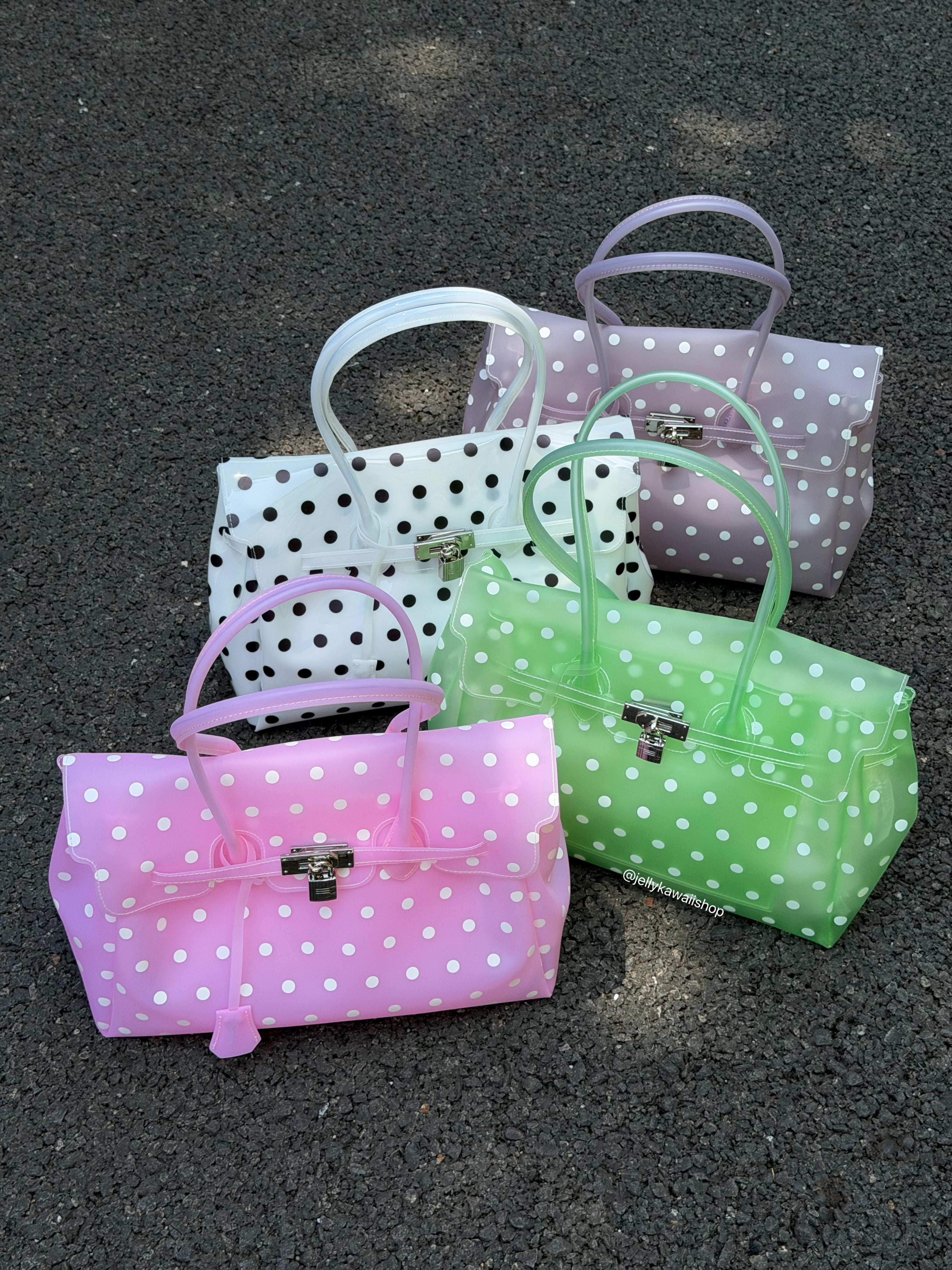 Girly Polka Dots Jelly Tote Shoulder Bag