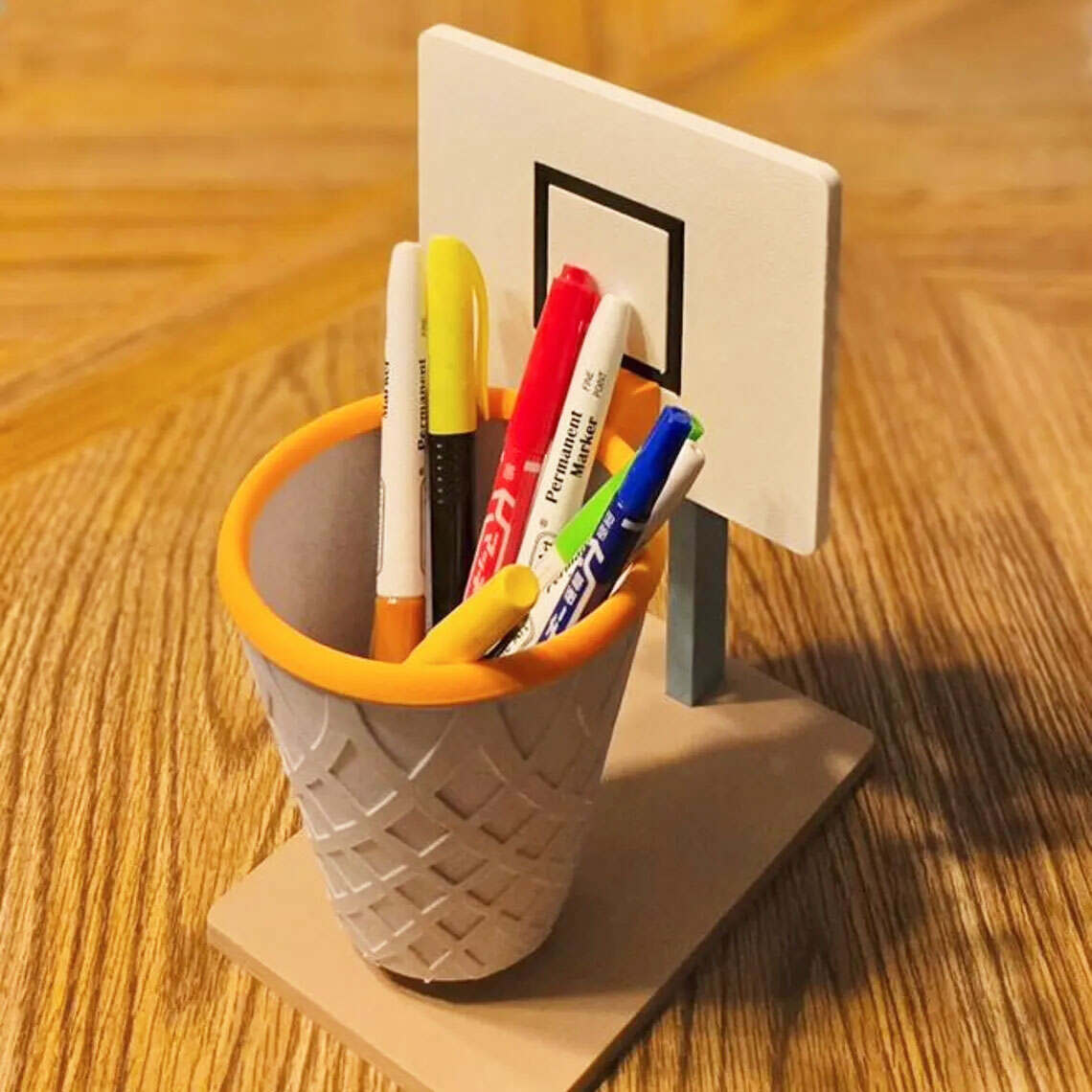 Basketball Net Pencil Holder with Backboard