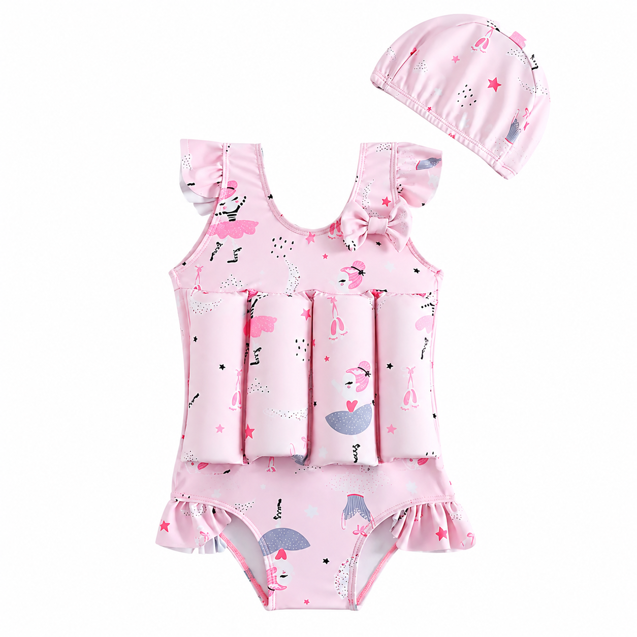Kids Swimming Training Suit with Foam Support & Swim Cap 🏊‍♂️✨