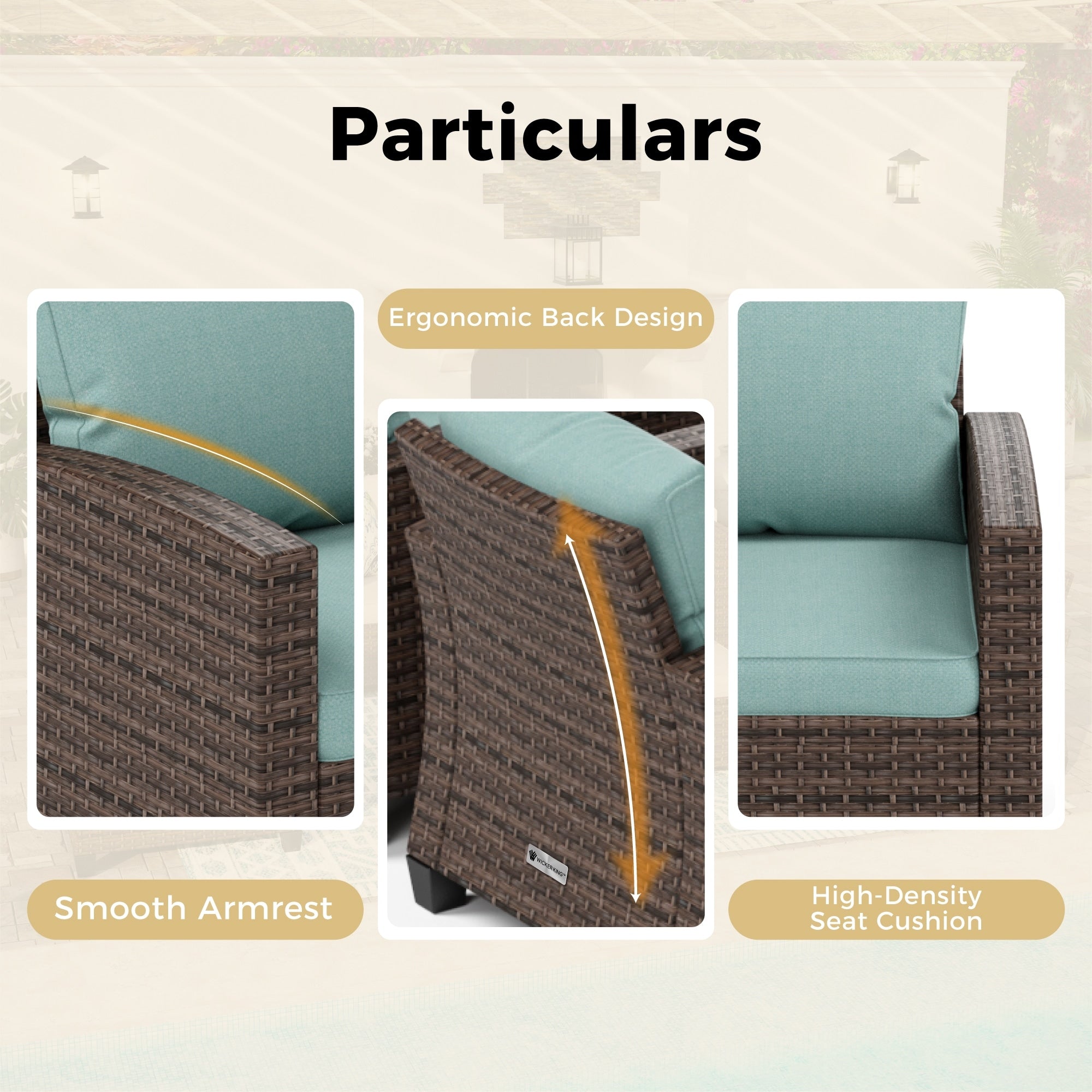 5/9-Seat Patio Furniture Wicker Rattan Outdoor Deep Seating Sectional Sofa Large Conversation Set
