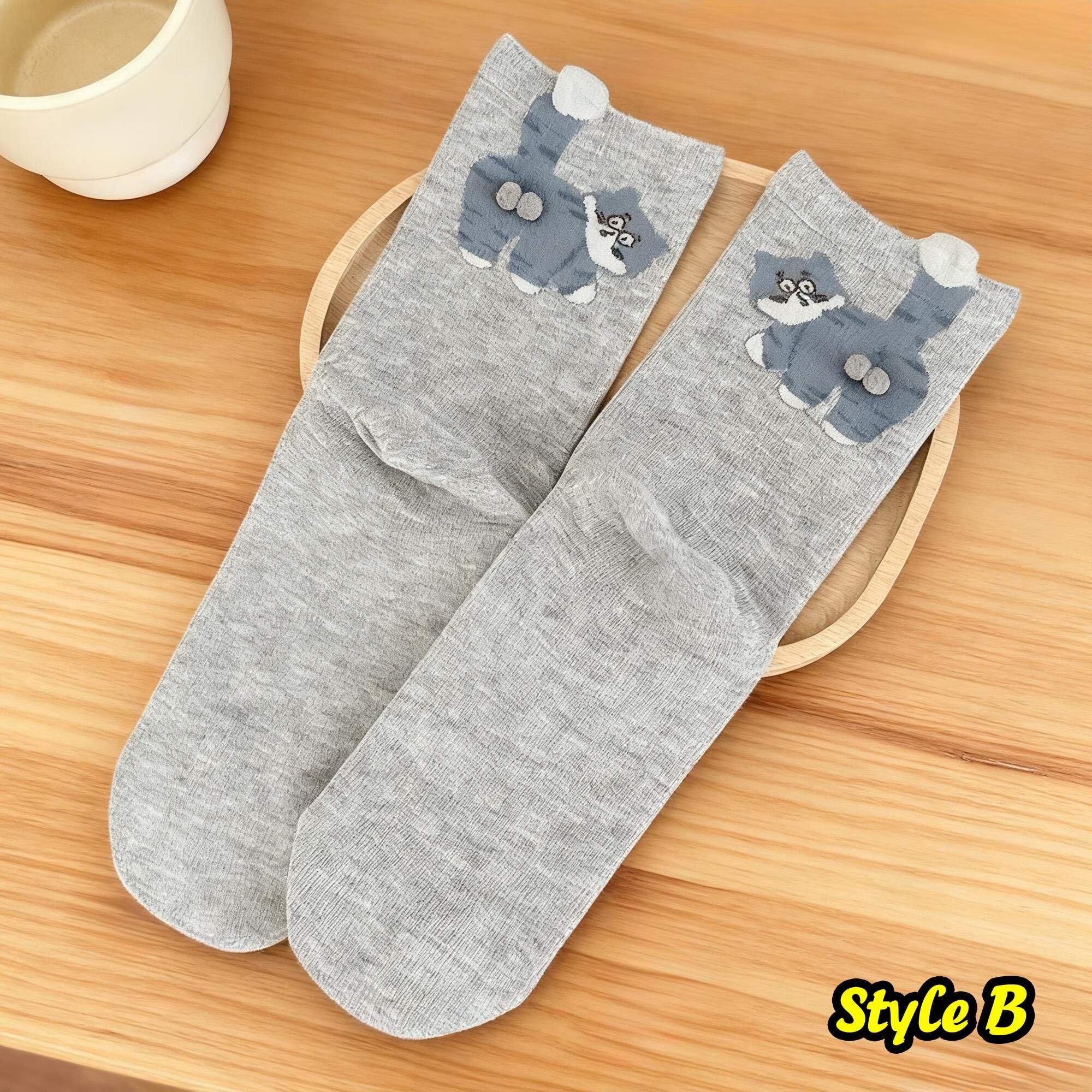 Funny Cat Socks Cute 3D Tail Cat Design Socks